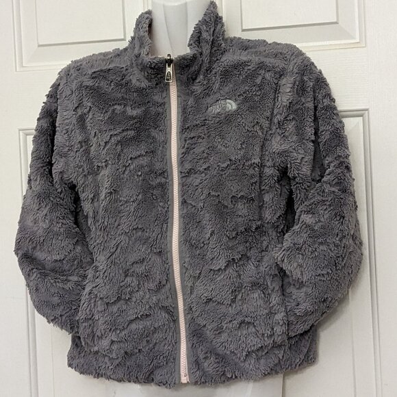 NORTH FACE Girl's kids Purdy Pink Gray Reversible Mossbud Swirl Jacket Size M